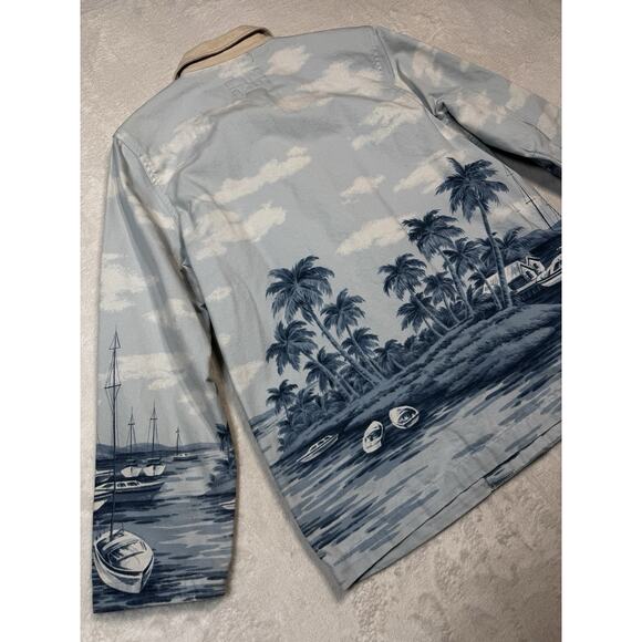 LAUREN Naval Supply Company P/S Cotton Blue Button Up Boat Sail Shirt Jacket - Picture 8 of 8